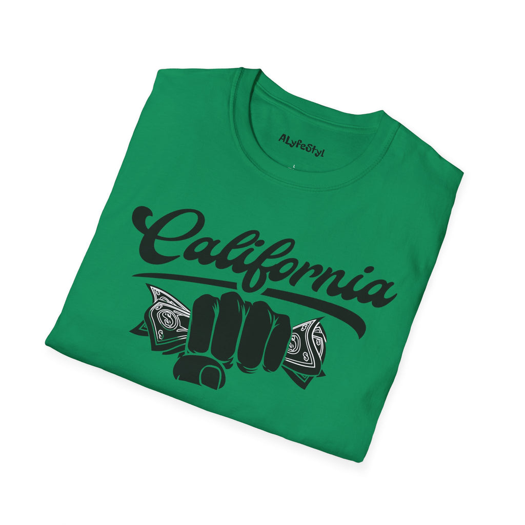 California Hustle Money Fist T-Shirt — Grind State Pride Tee