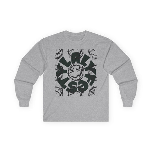 ALyfeStyl Distressed Circle Design Long Sleeve Tee
