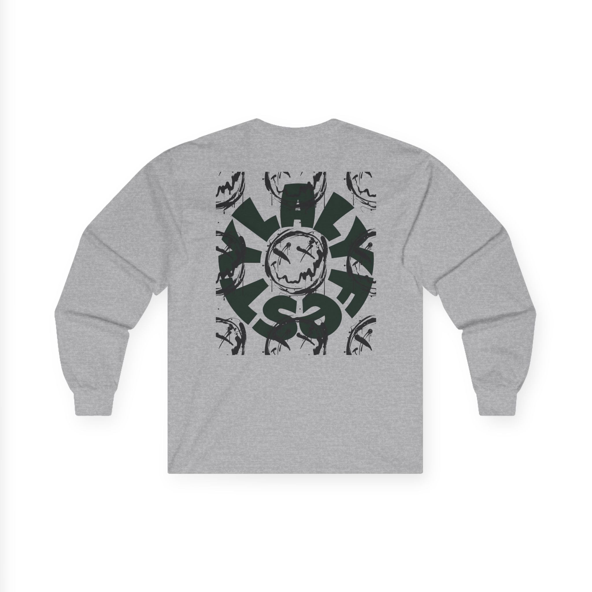 ALyfeStyl Distressed Circle Design Long Sleeve Tee