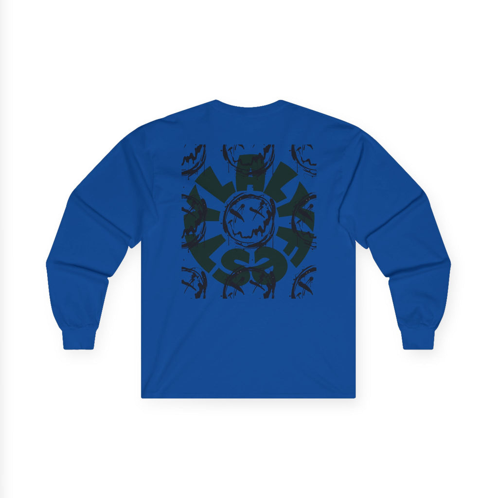 ALyfeStyl Distressed Circle Design Long Sleeve Tee
