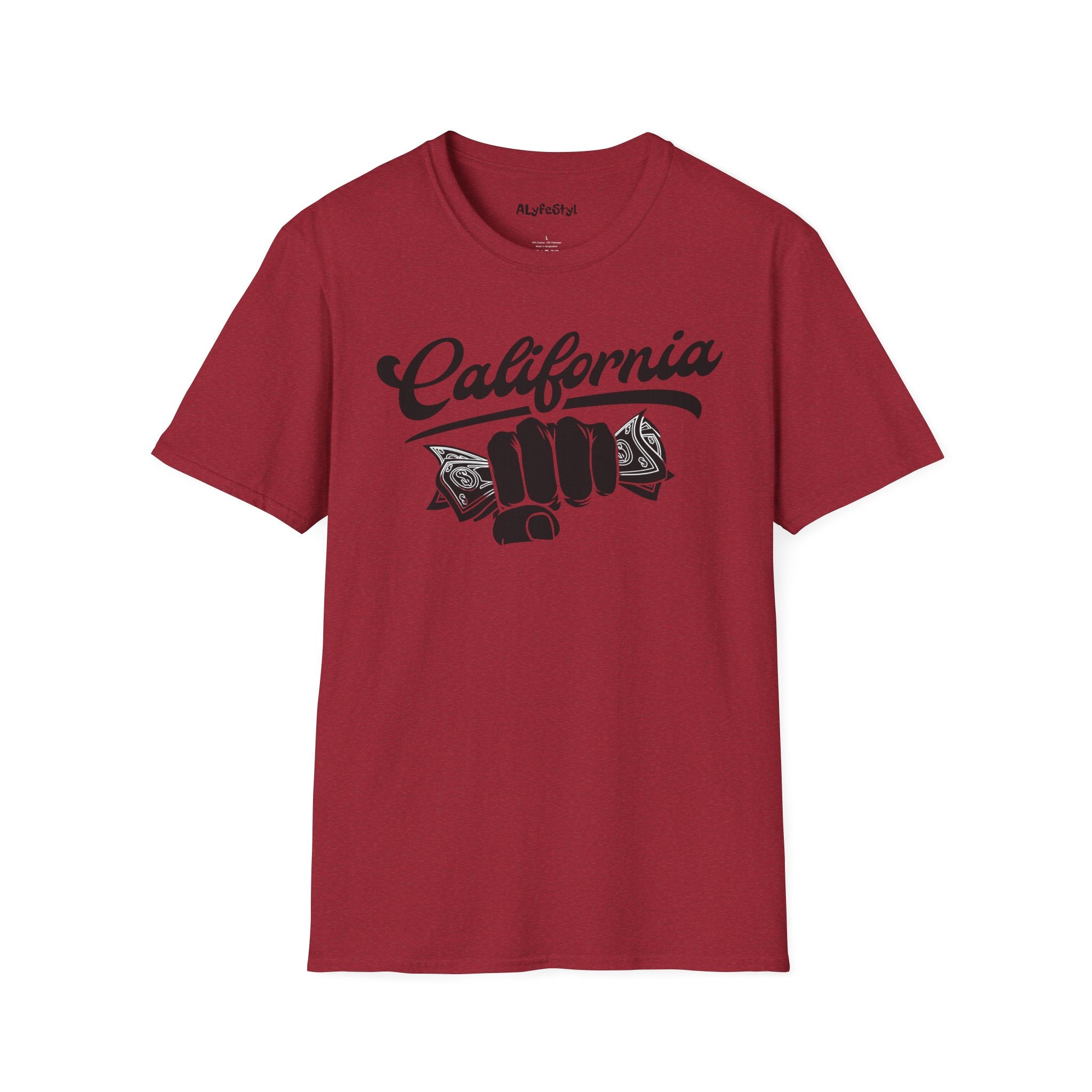California Hustle Money Fist T-Shirt — Grind State Pride Tee
