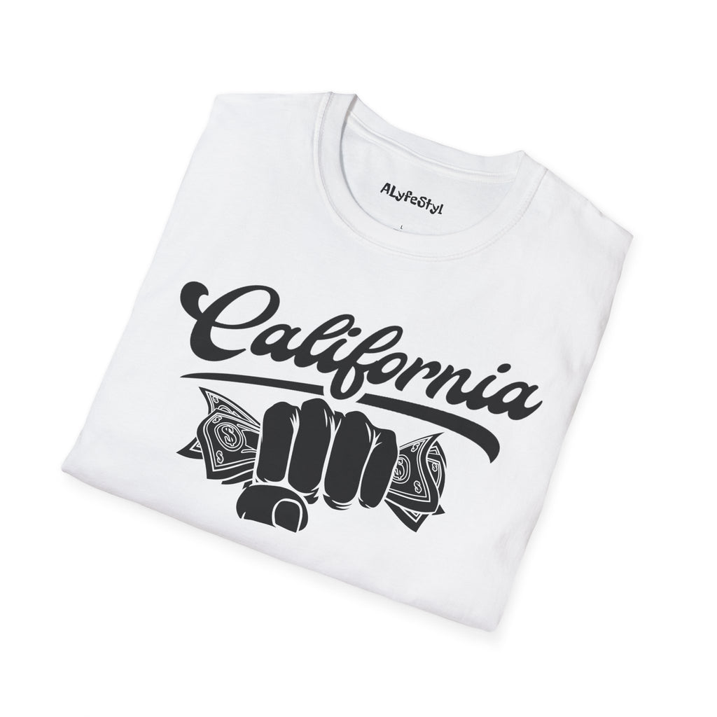 California Hustle Money Fist T-Shirt — Grind State Pride Tee