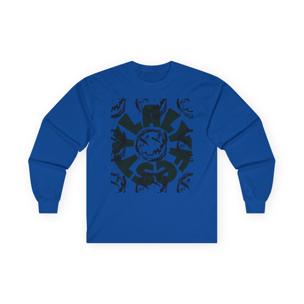 ALyfeStyl Distressed Circle Design Long Sleeve Tee