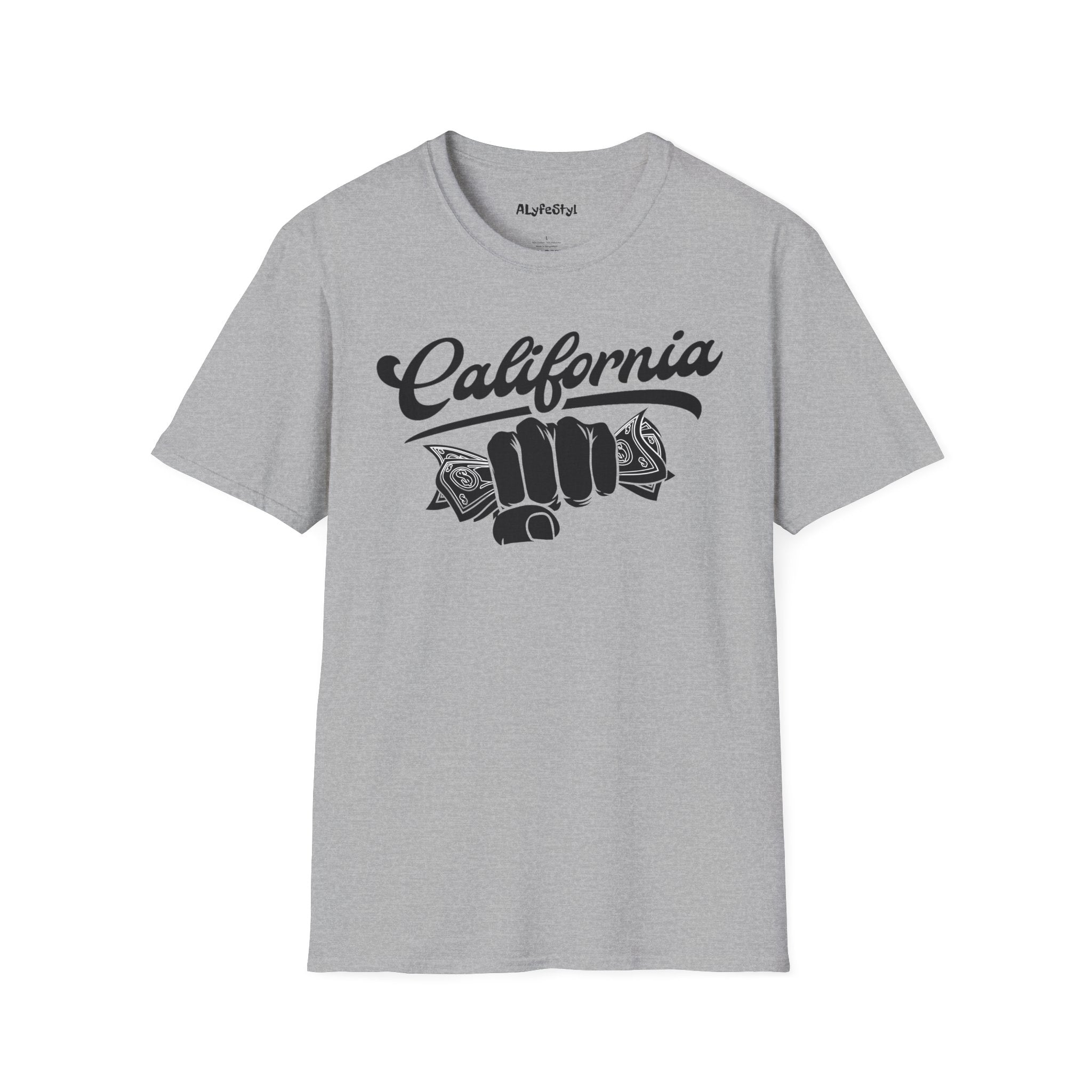 California Hustle Money Fist T-Shirt — Grind State Pride Tee