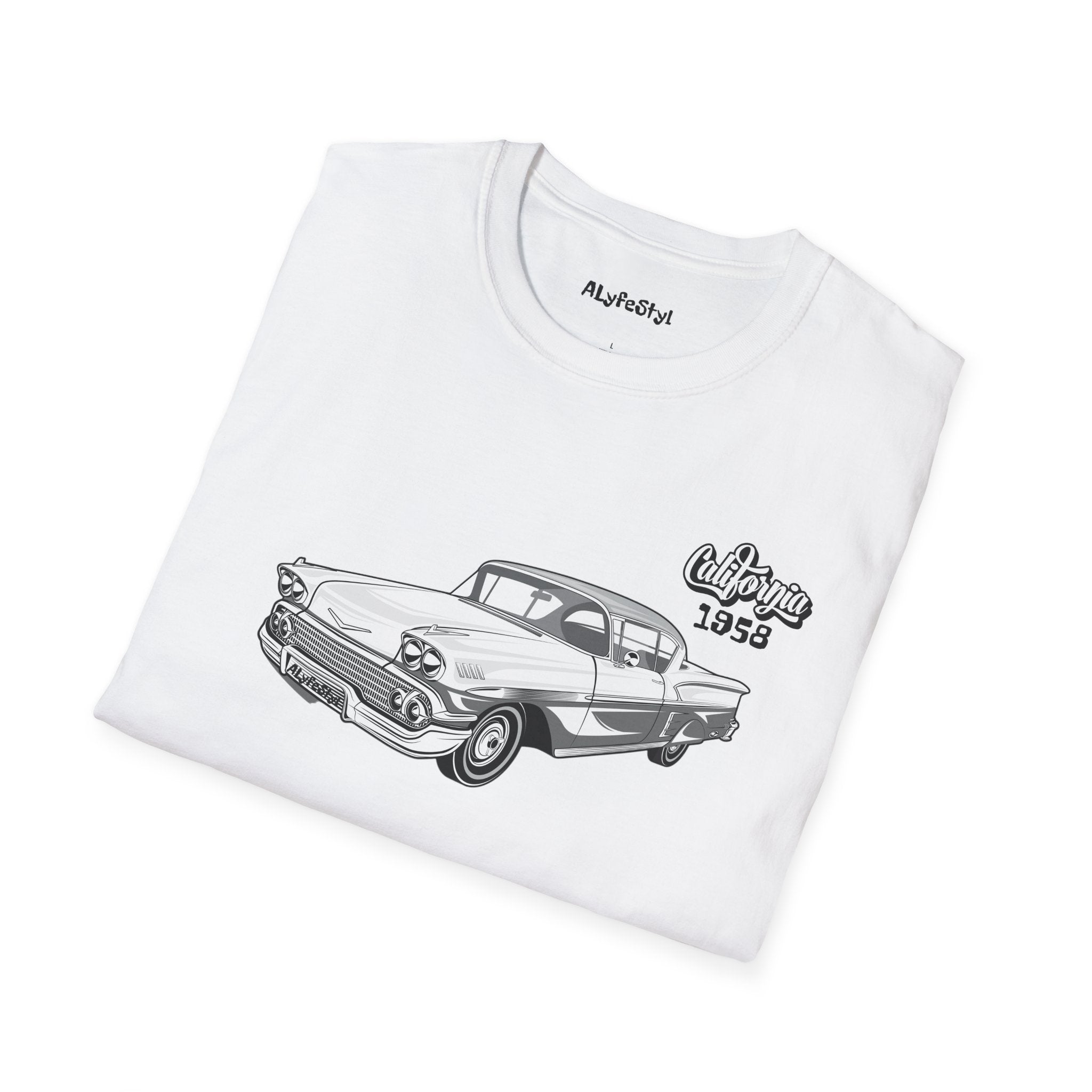 Impala 1958 Cali Softstyle T-Shirt Lowrider Enthusiast Designed by ALyfeStyl