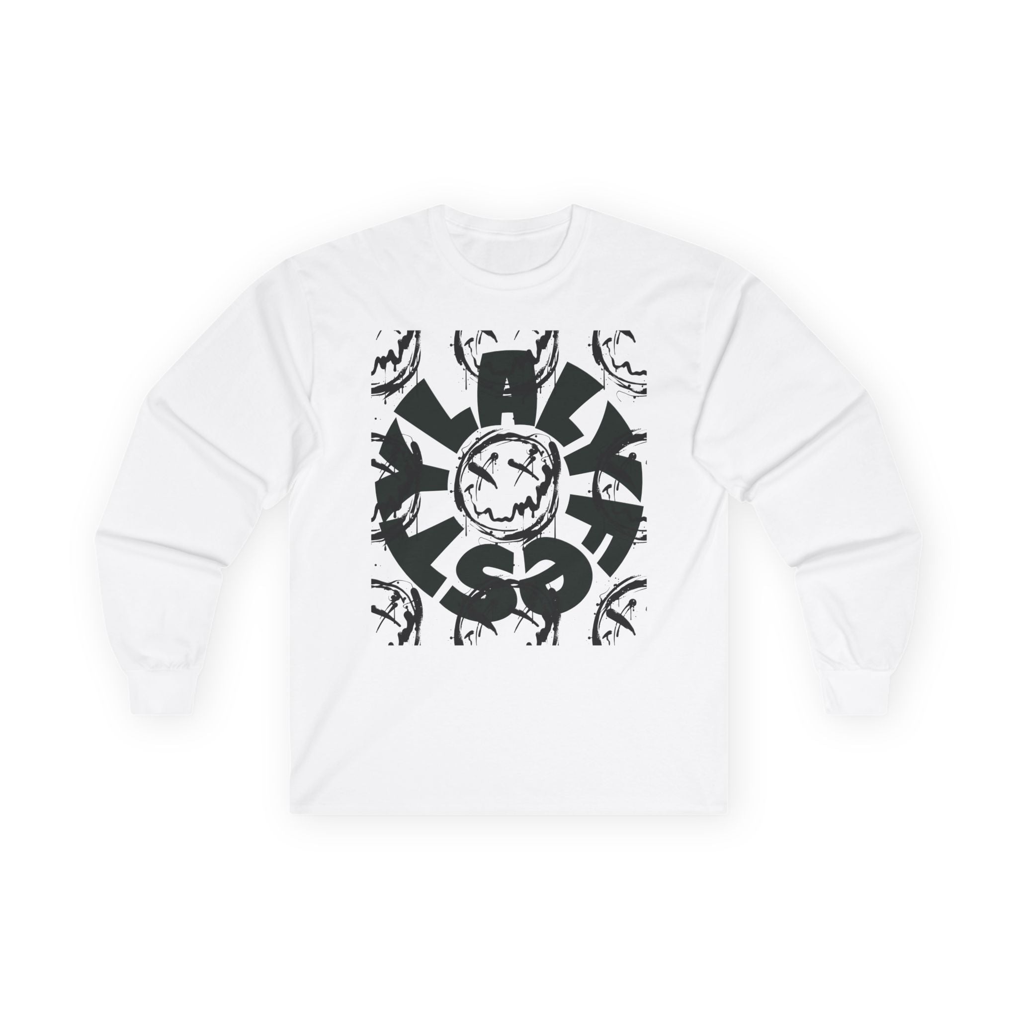 ALyfeStyl Distressed Circle Design Long Sleeve Tee
