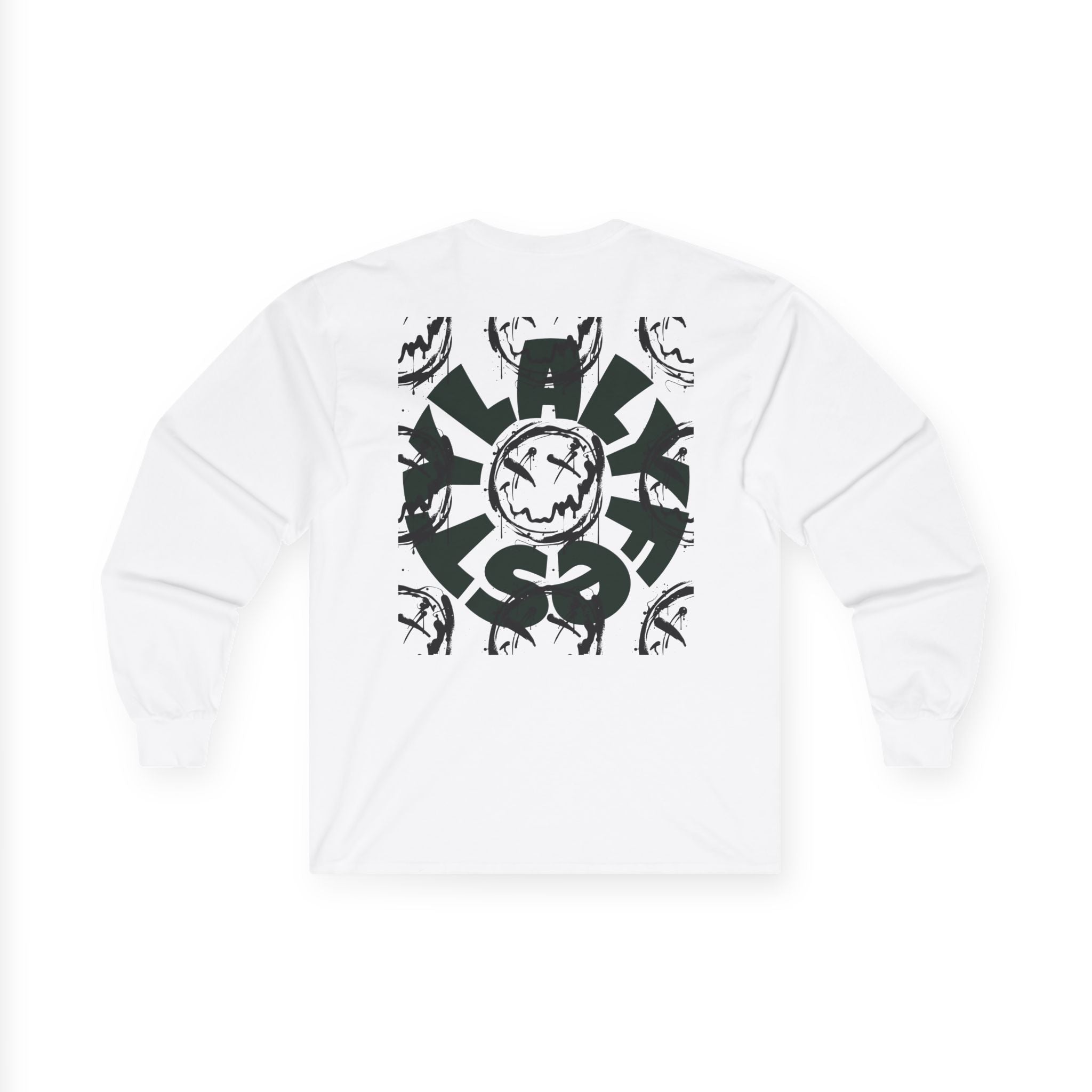 ALyfeStyl Distressed Circle Design Long Sleeve Tee