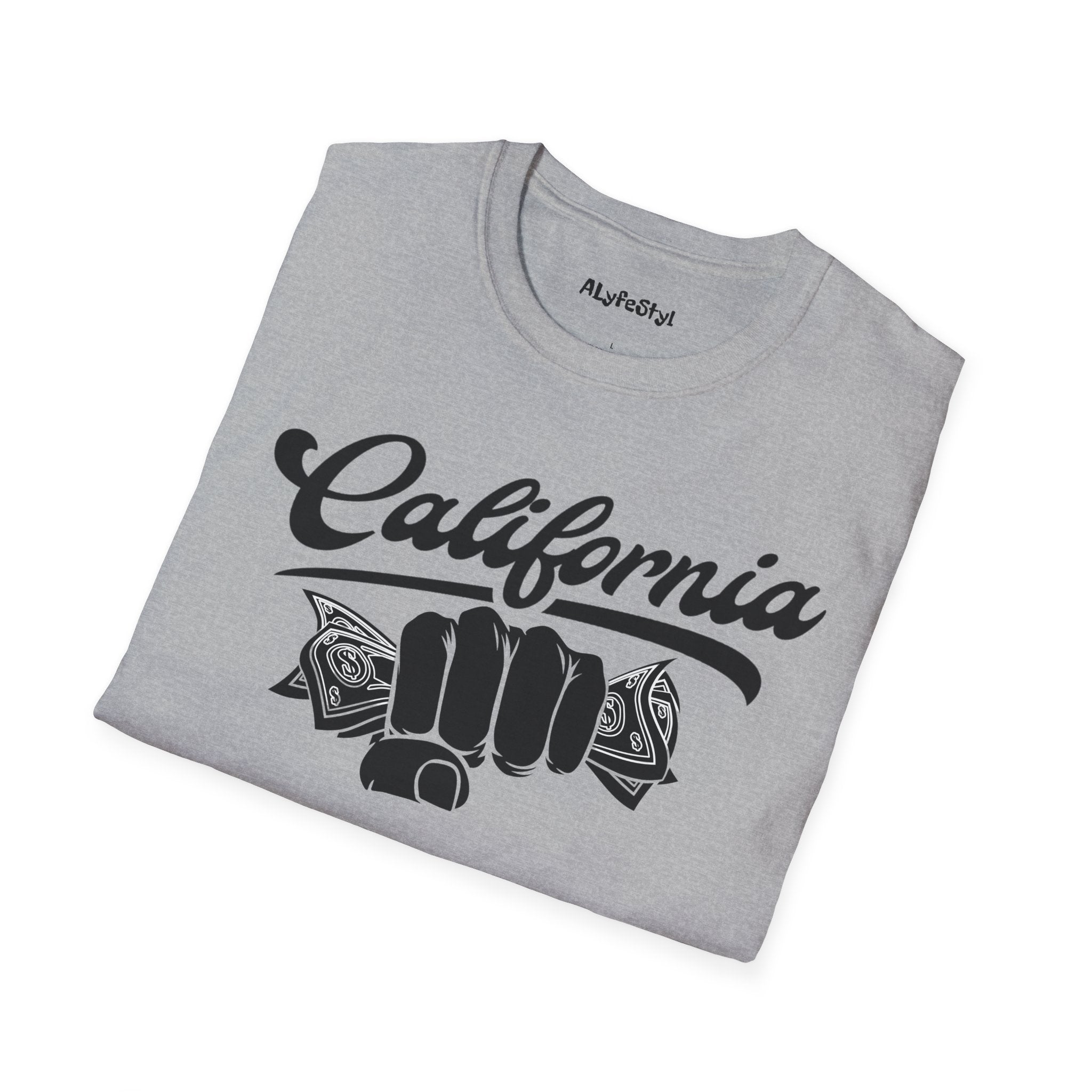 California Hustle Money Fist T-Shirt — Grind State Pride Tee